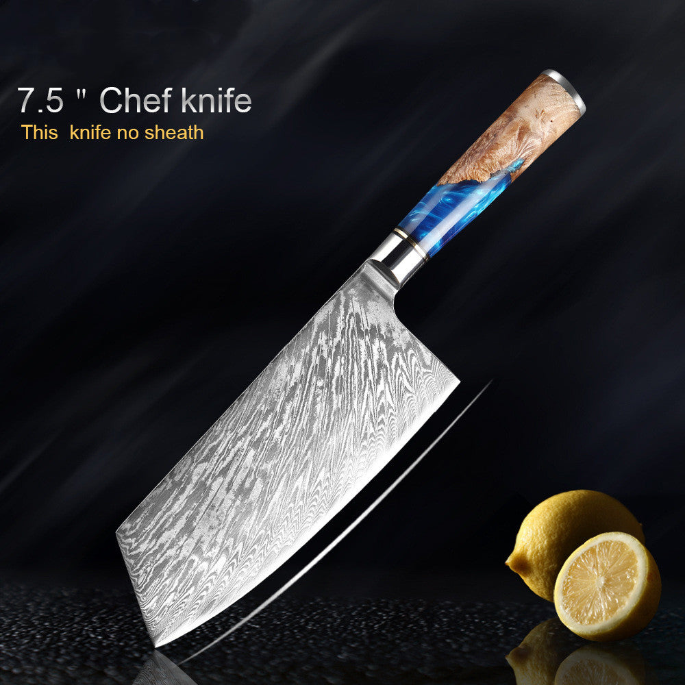 Blue & Tan Marble Japanese Chef's Knife Set