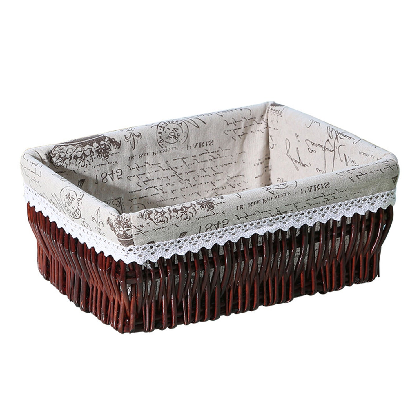 Willow And Rattan Kitchen Organizer Storage Baskets