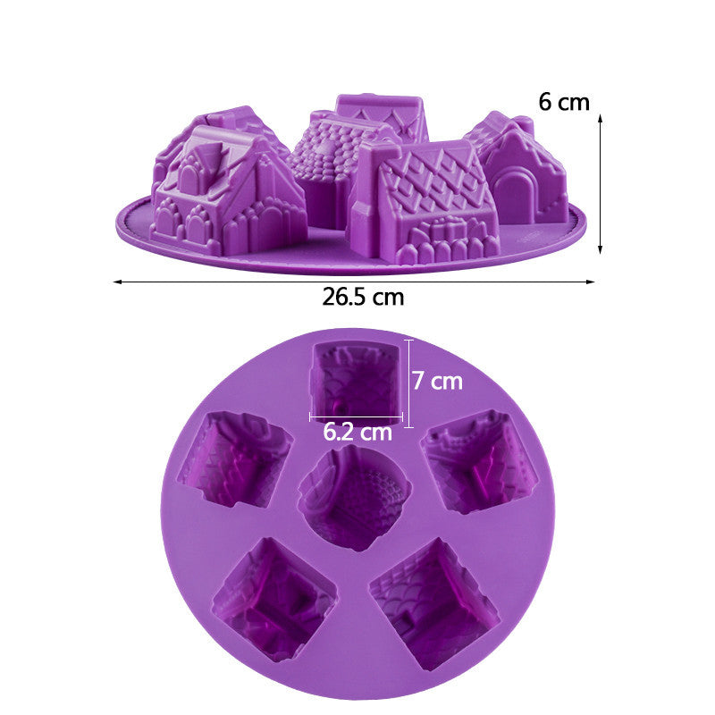 Christmas Cottage Cake Mold- Silicone