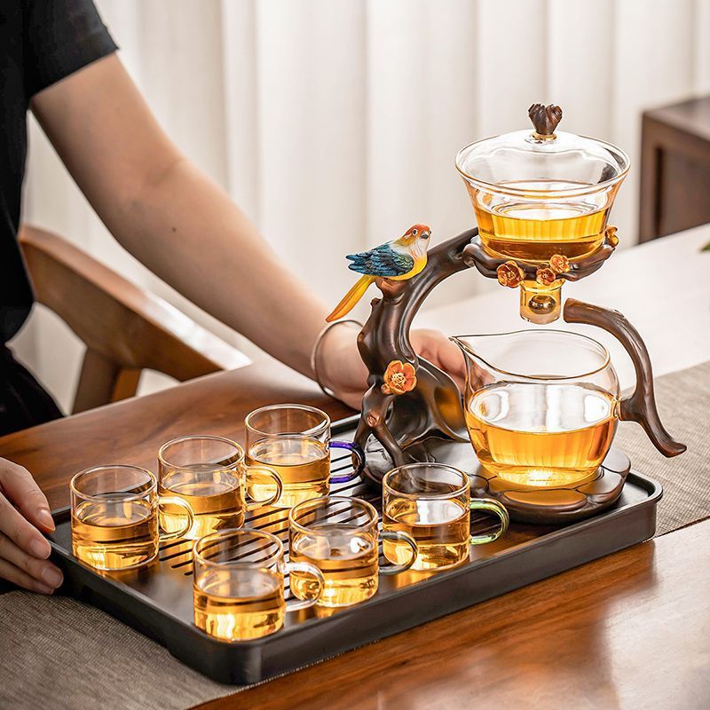 Bird on a Branch Glass Automatic Brewer & Tea Set