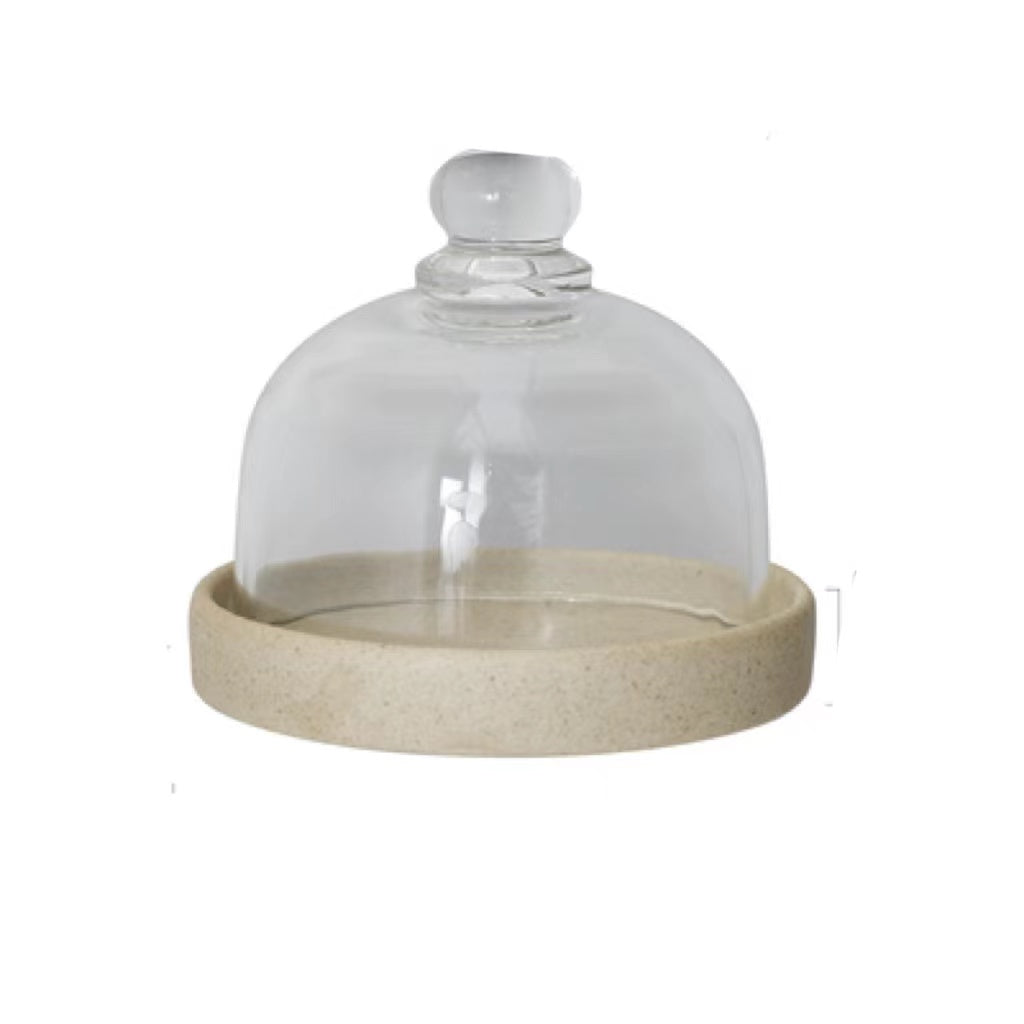 Glass Domed Ceramic Dessert Dish