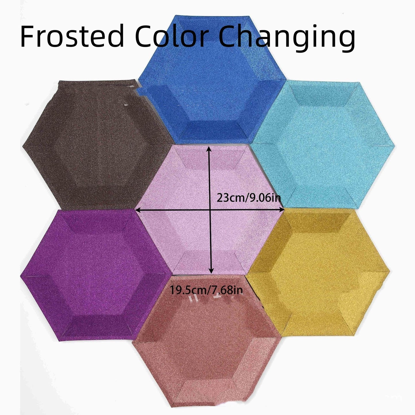 8PC Colorful Hexagonal Paper Dessert Tray