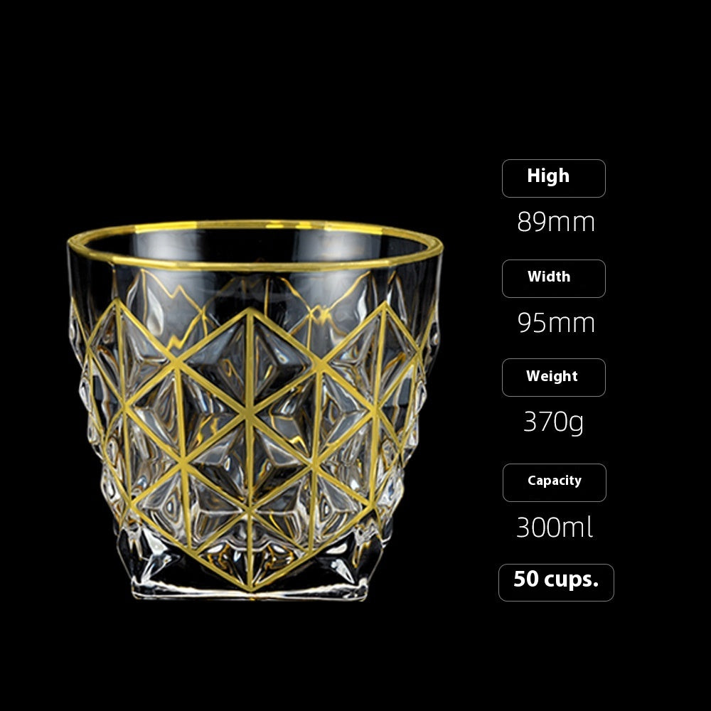 Crystal Drinking Glasses with Gold Gilding