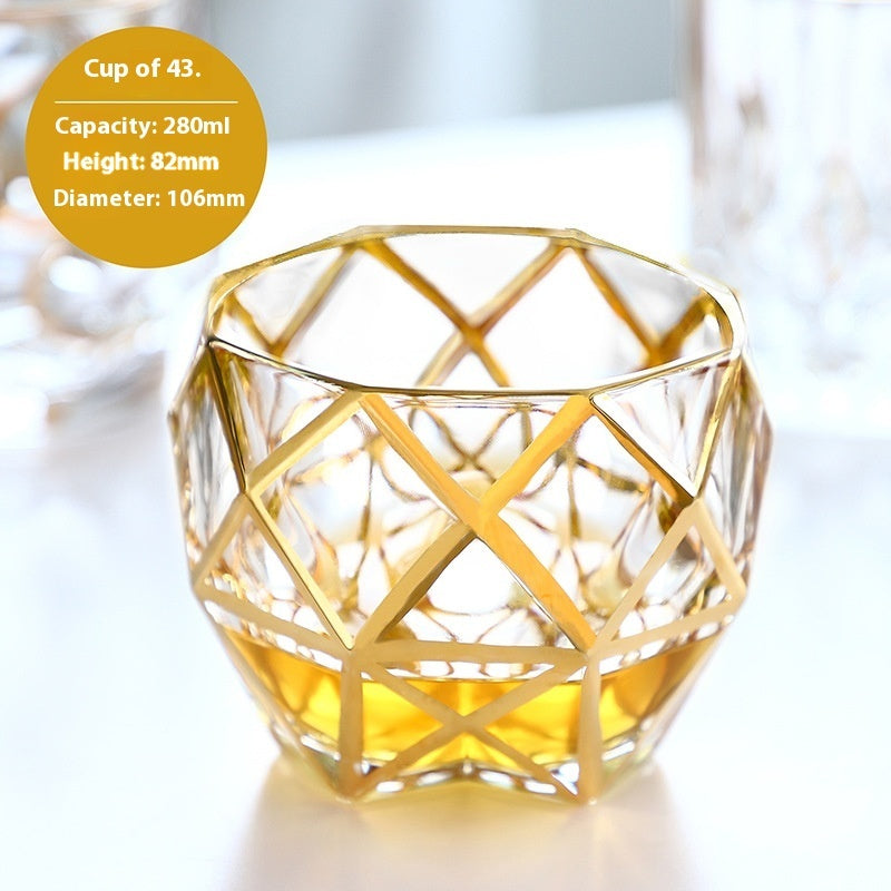 Crystal Drinking Glasses with Gold Gilding
