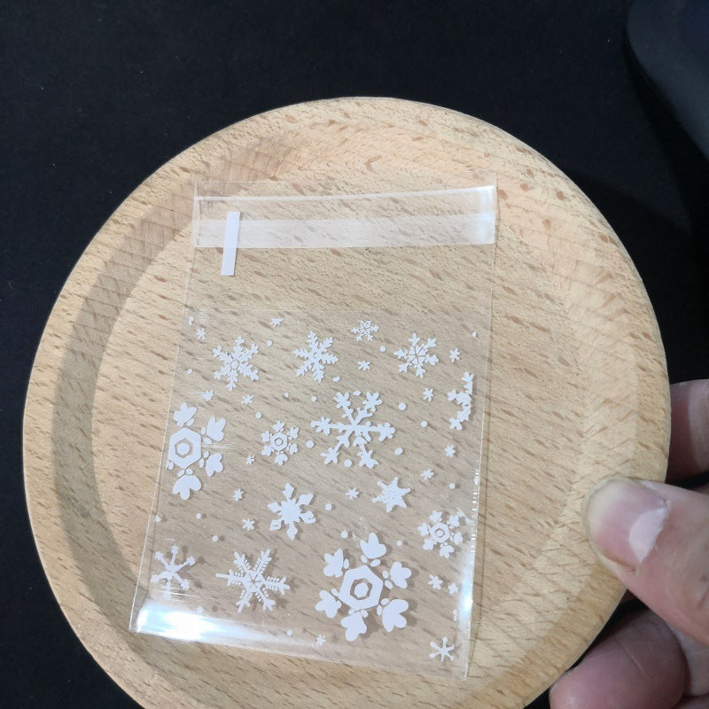 100PC Clear Plastic Snowflake Treat Bags