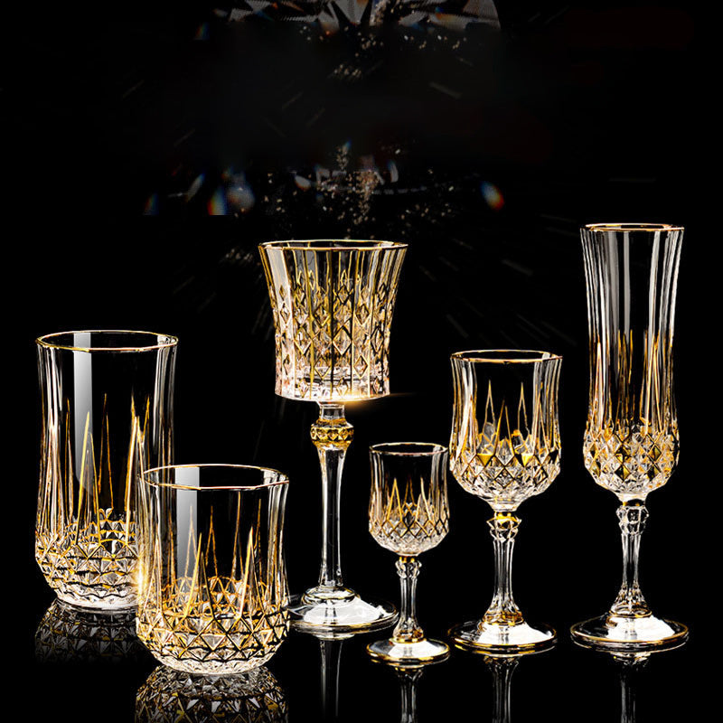 French Golden European Crystal Glassware