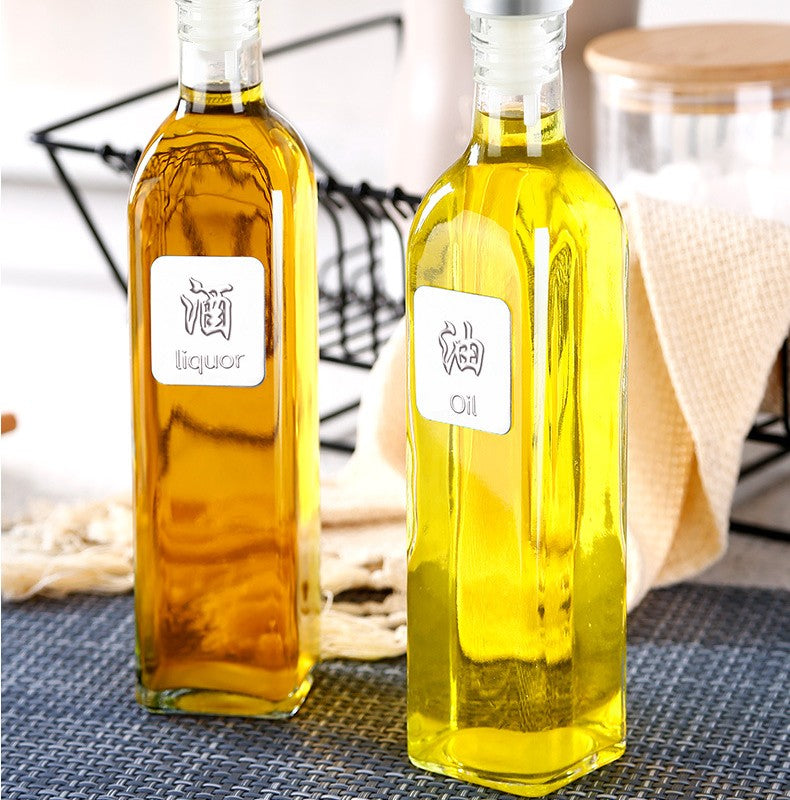 Glass Oil-Vinegar Bottle with Pour Spout