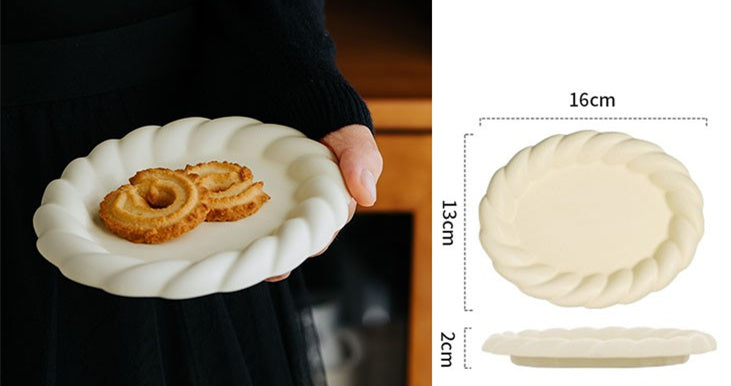 Rope Edge Ceramic Dessert Plate