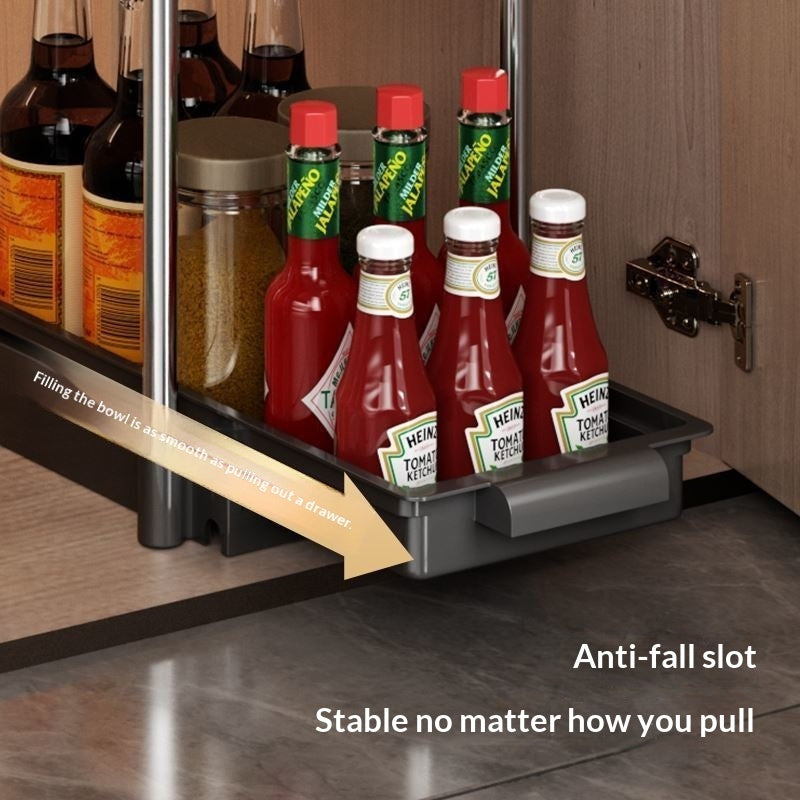 Kitchen Cabinet Built-in Pull-Out Dish Rack Drawer