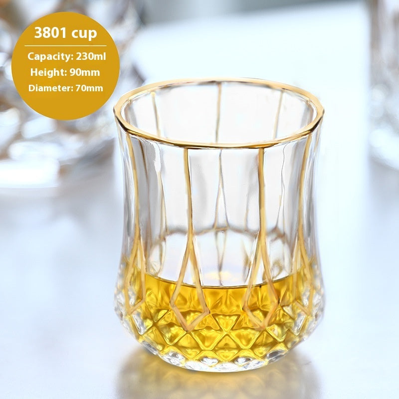 Crystal Drinking Glasses with Gold Gilding