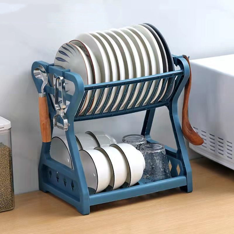 2-Tier Dish Organizer Drain Rack