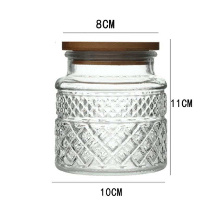 Airtight French Glass Jars with Bamboo Lid