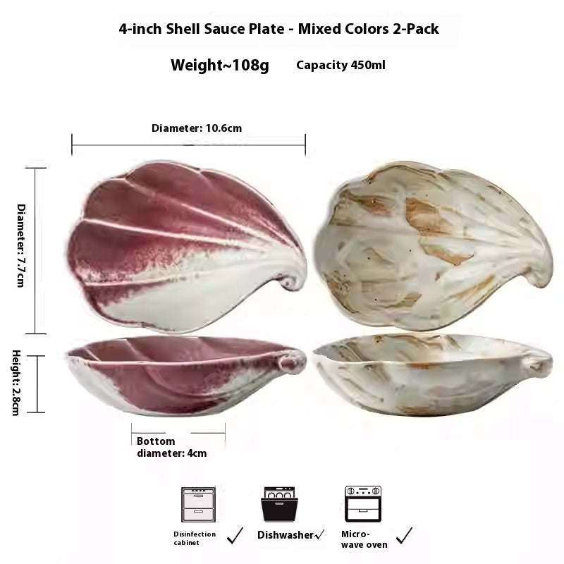 Tableware: Shell Dish-Seasoning, Sauce Snacks