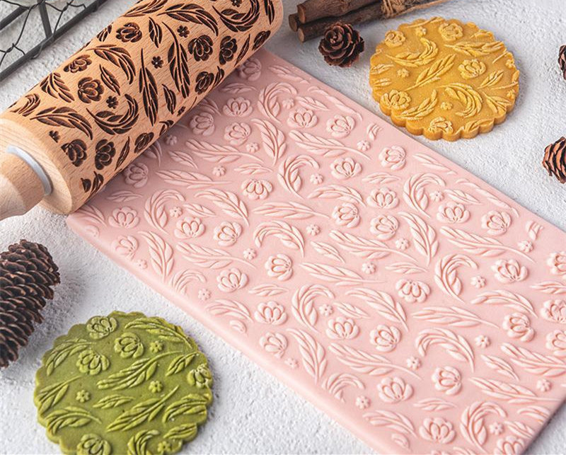 Embossed Scroll Pattern Rolling Pin