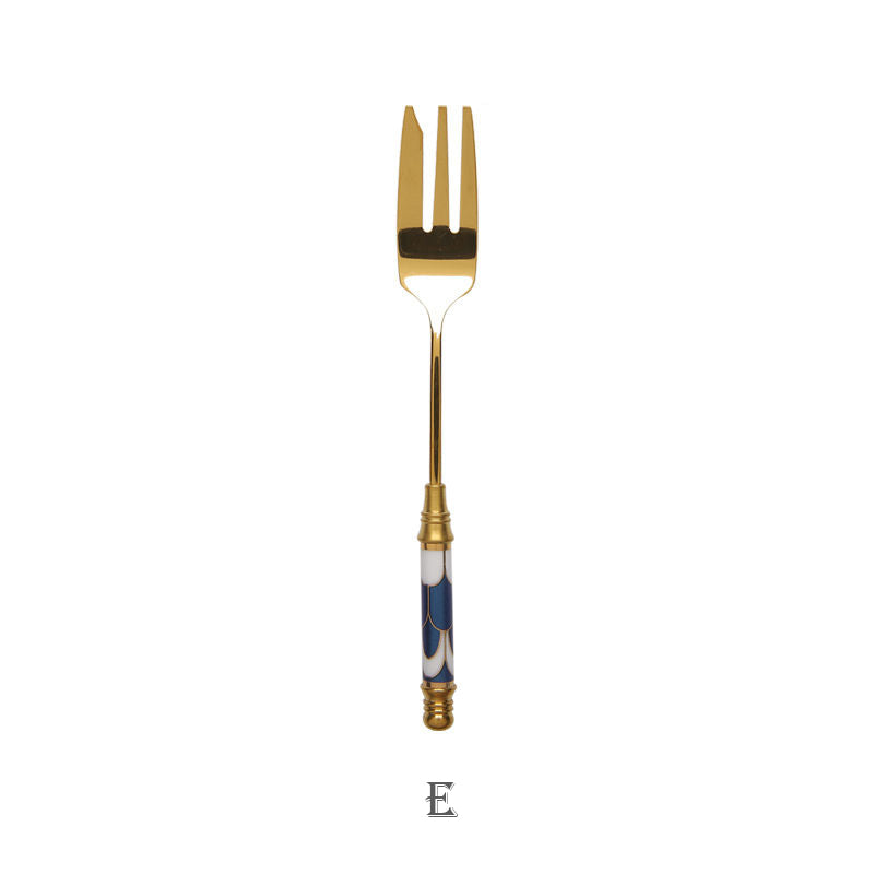 European Retro Stainless Steel Golden Dessert Fork