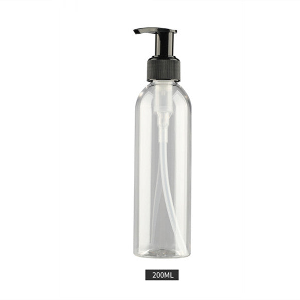 Plastic Amber Boston Round Bottle with Pump Top-200ml