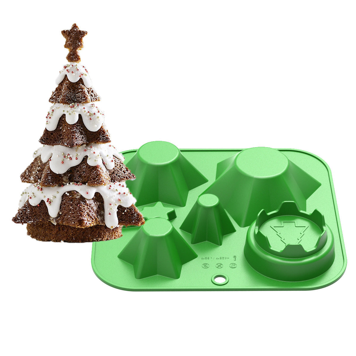 Tiered 3D Christmas Tree Cake Mold