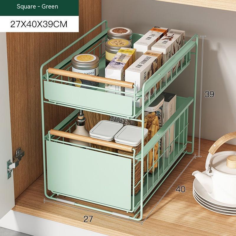Metal 2-Tier Pull Out Organizer Rack-Variety of Colors