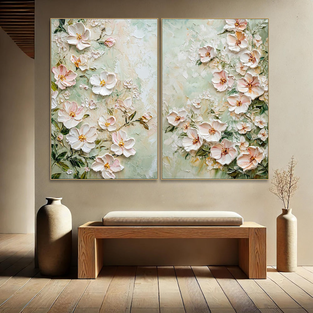 Handmade Oil Painting Canvas Wall Art Decoration 3D Texture Flowers Modern Abstract For Home Room Decor Internet Celebrity Style Rolled Frameless Unstretched Painting