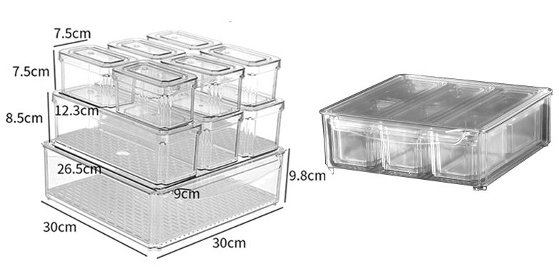 10PC Clear Stackable Crisper Boxes