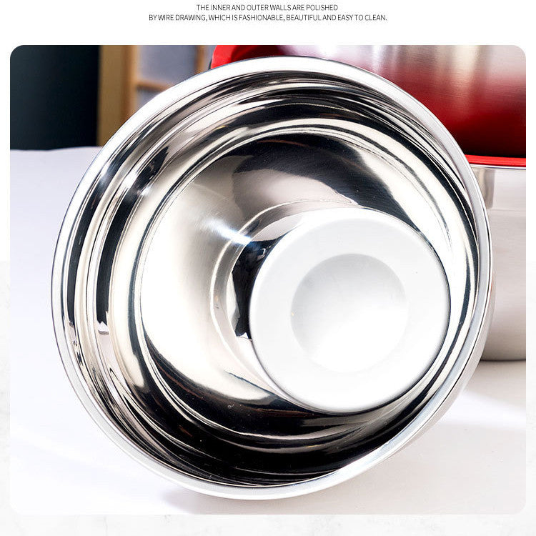 Stainless Steel Mixing Bowls-Colored Lid