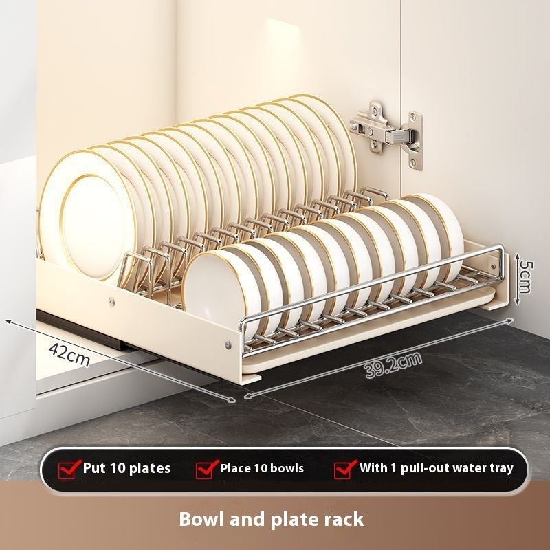 Kitchen Cabinet Pull-Out Storage Rack for Tableware