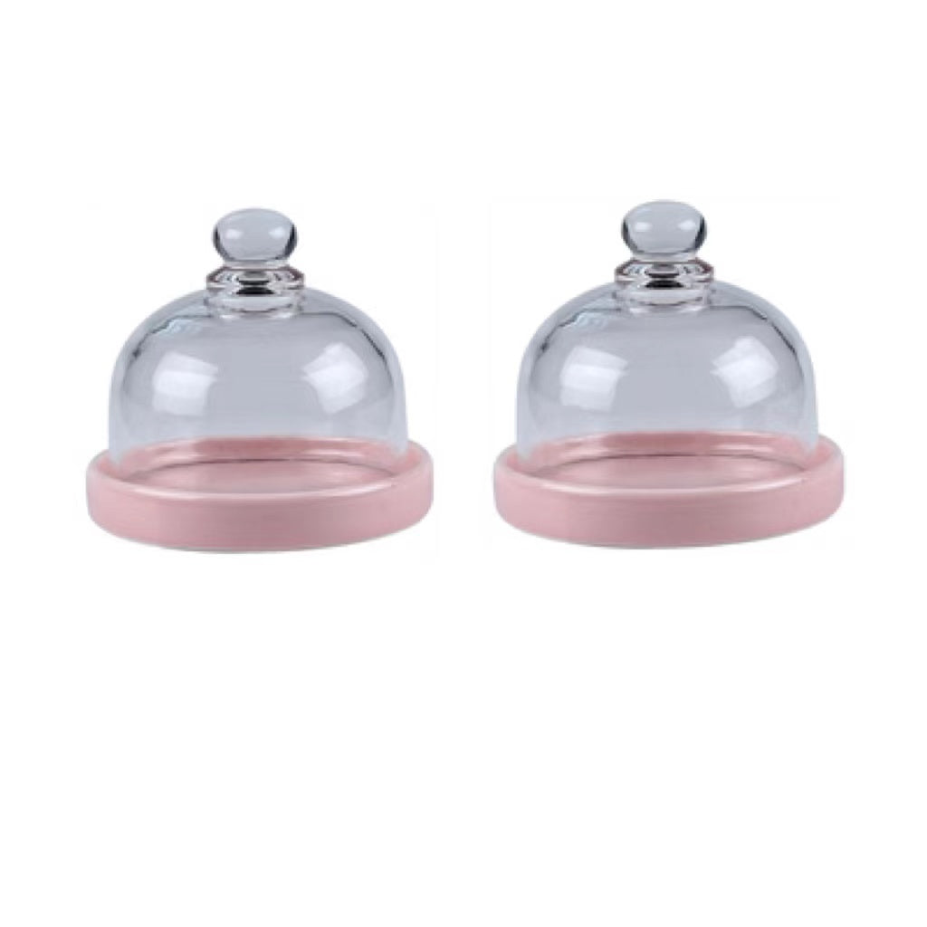 Glass Domed Ceramic Dessert Dish