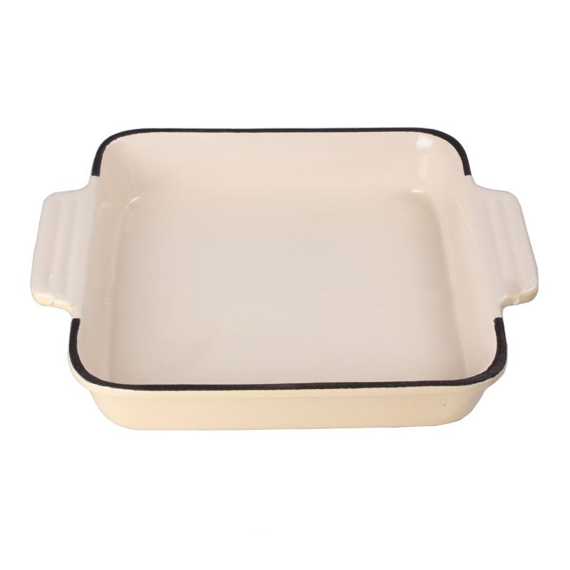 Enameled Cast Iron Shallow Baking Dish