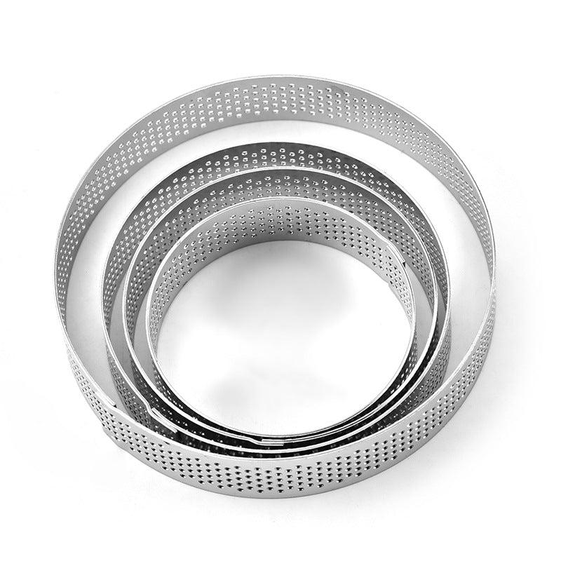 Perforated Stainless Steel French Tart Rings