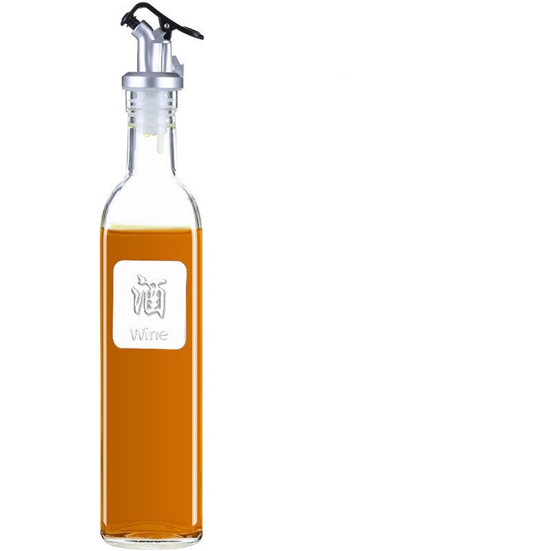 Glass Oil-Vinegar Bottle with Pour Spout