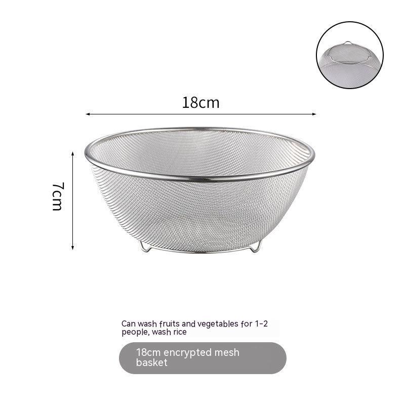 Kitchenware: Stainless Steel Mixing Bowl & Mesh Sieve