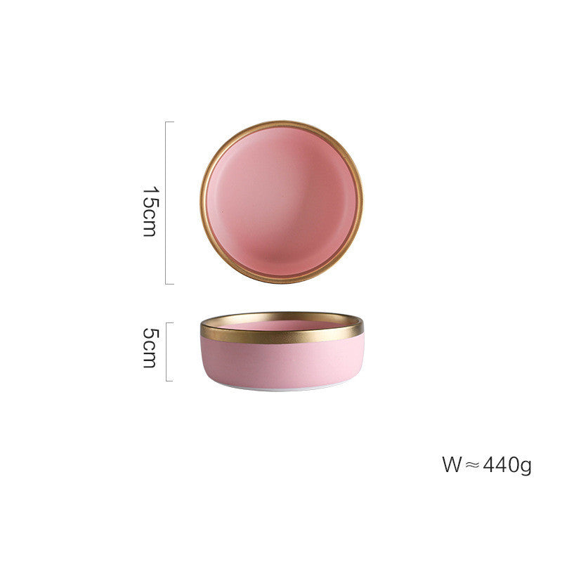 Tableware: Pink & Gold Porcelain Dinnerware