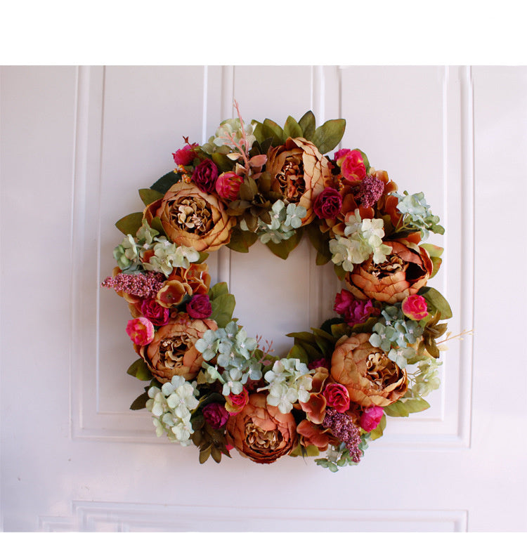 Silk Peony Wreath