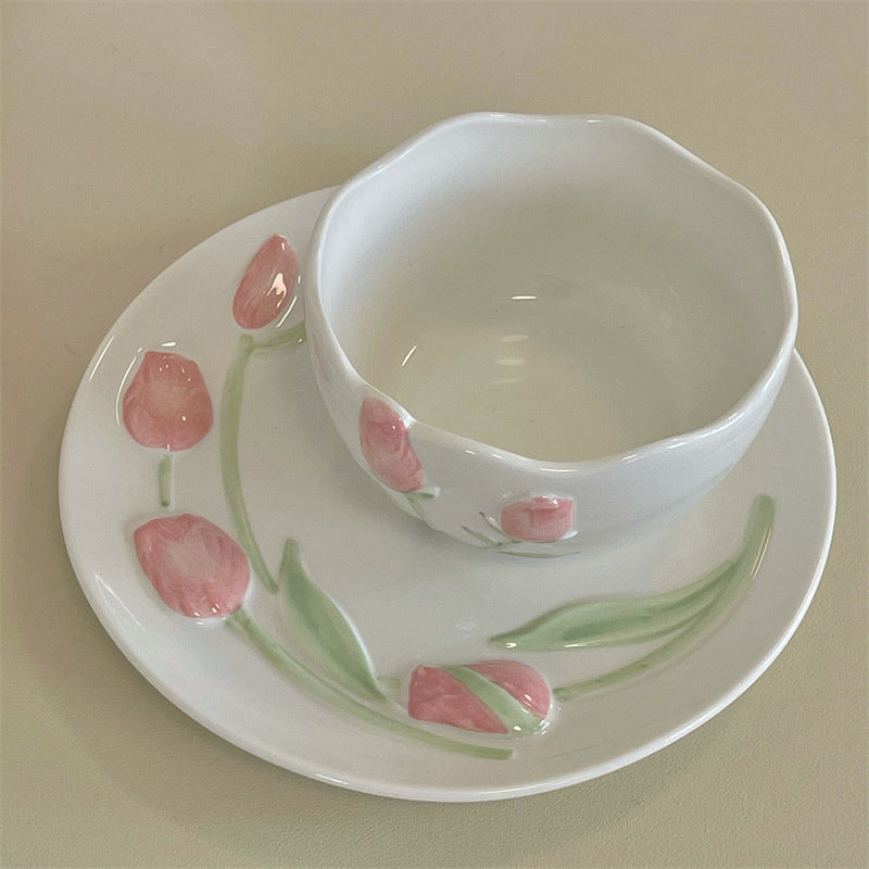 Raised Tulip French Porcelain Dessertware