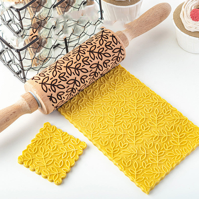 Assorted Leaves Embossed Rolling Pin