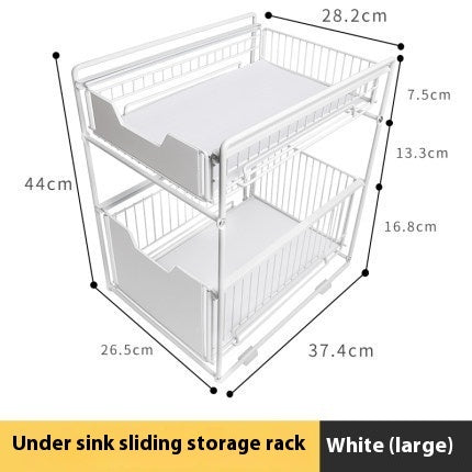 Multipurpose 2-Tier Heavy Duty Carbon Steel Pull-Out Rack