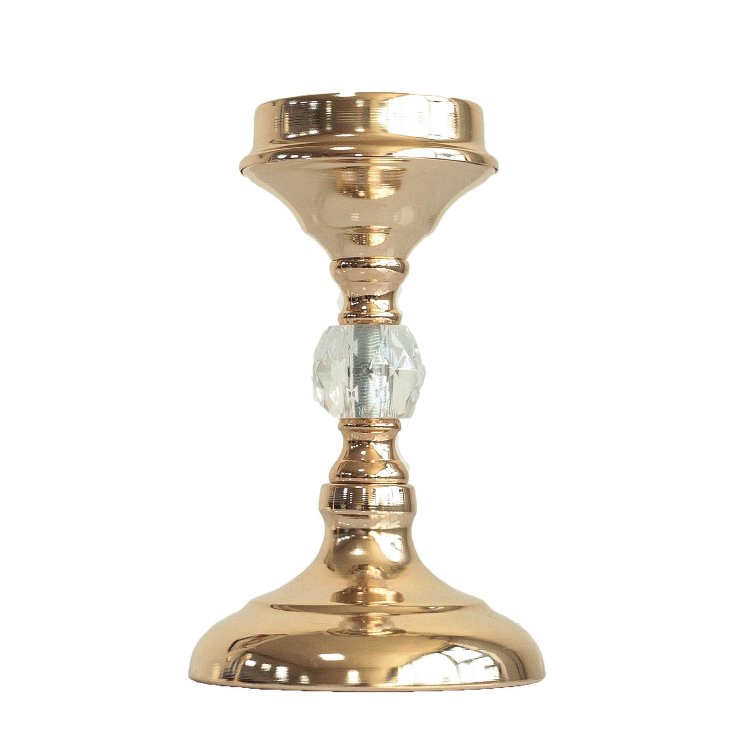 Candle Holder-European Gold Metal and Crystal