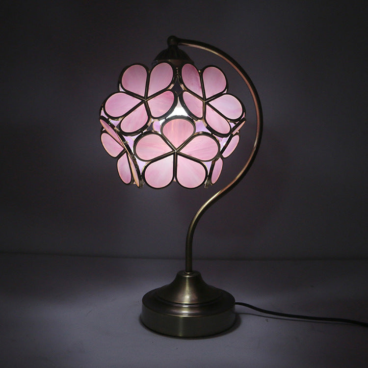 Tiffany Style Stained Glass Flower Blossom Table Lamp