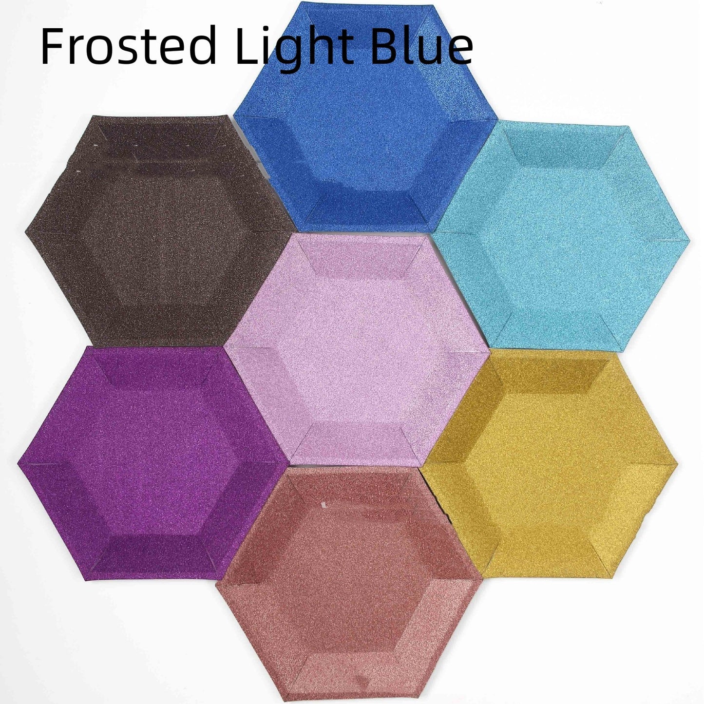 8PC Colorful Hexagonal Paper Dessert Tray