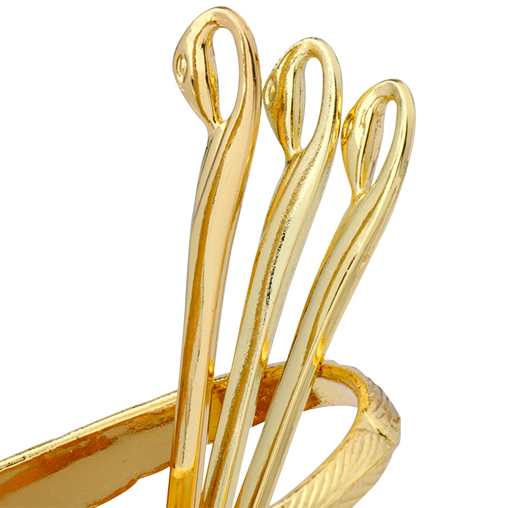Swan Dessert Utensil Set-Silver or Gold