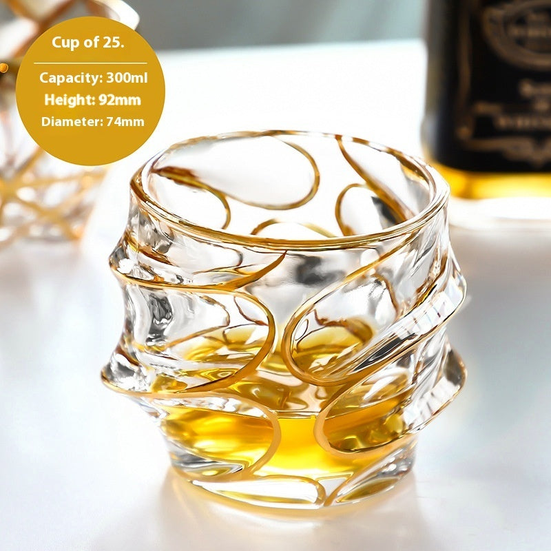 Crystal Drinking Glasses with Gold Gilding