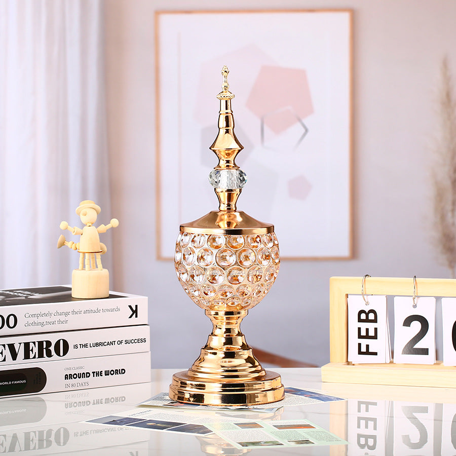 Candle Holder-European Crystal Glass & Metal