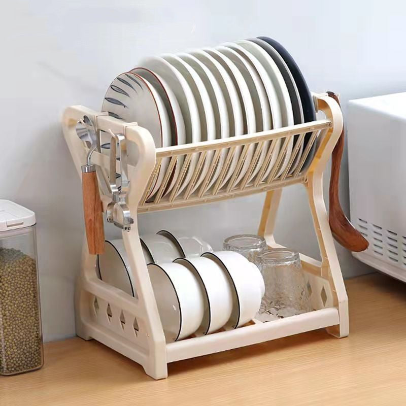 2-Tier Dish Organizer Drain Rack