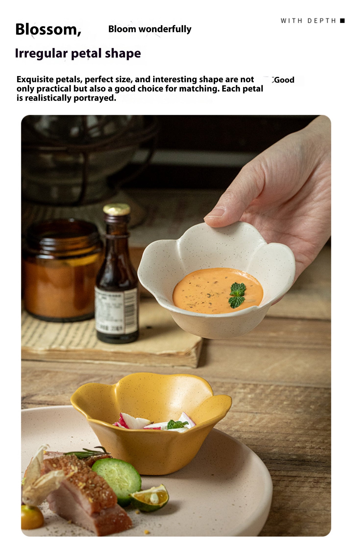 Tableware: Ceramic Flower Petals Bowl