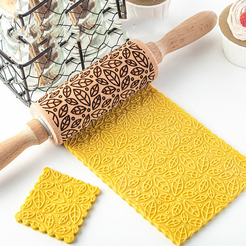 Assorted Leaves Embossed Rolling Pin