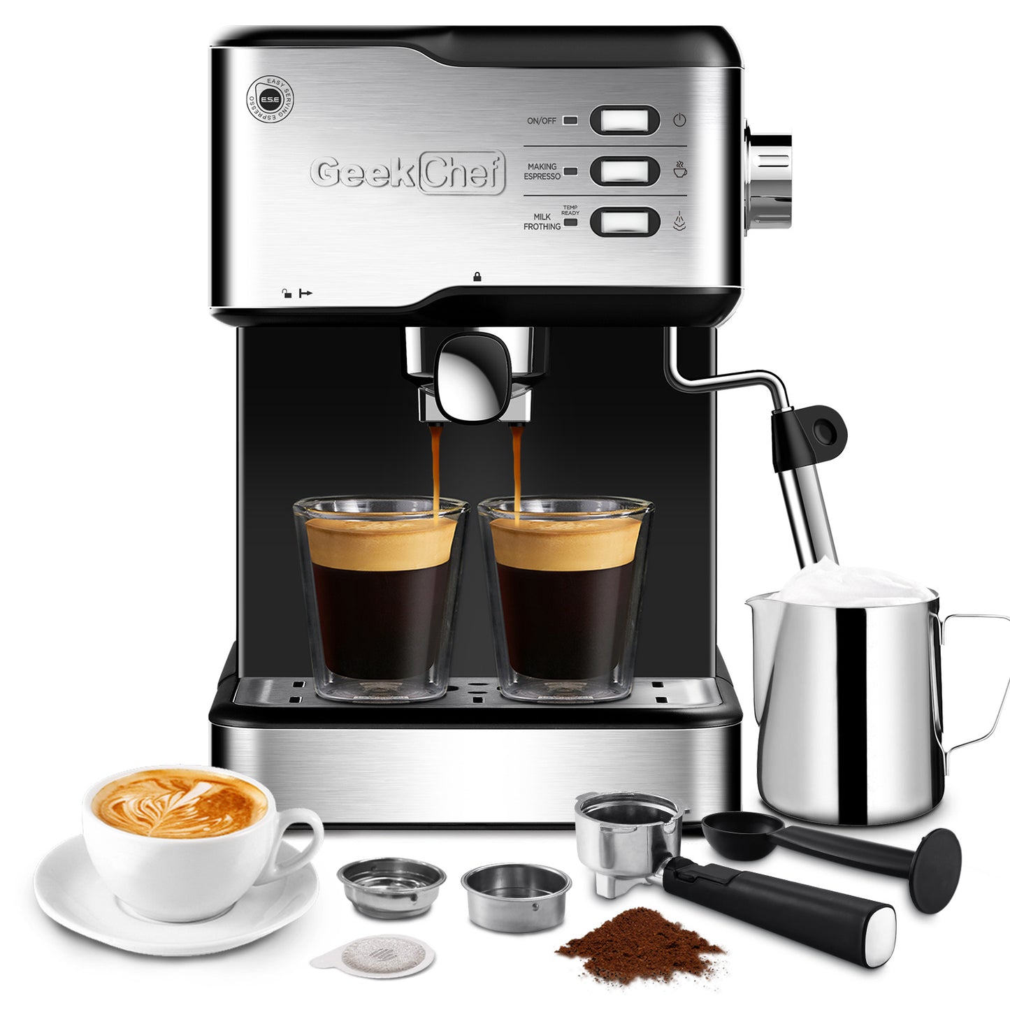 20 Bar-Dual Cup Espresso Machine-1.5L