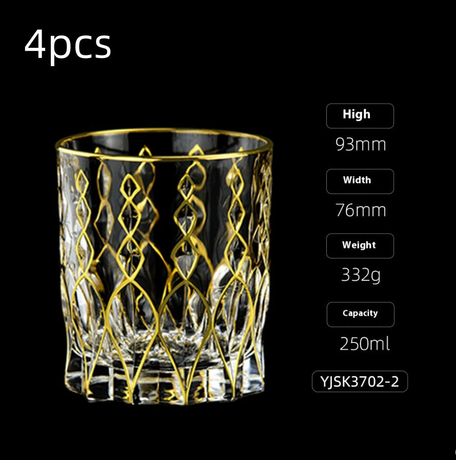 Crystal Drinking Glasses with Gold Gilding