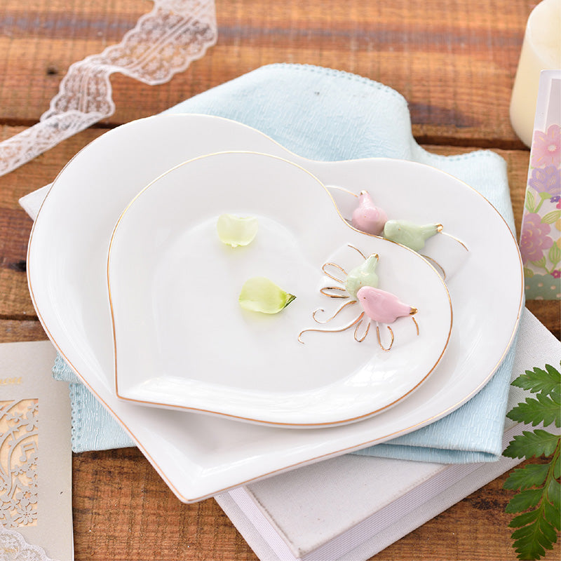 Bone China Heart Dessert Trays