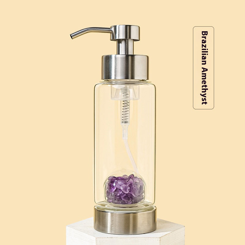 Natural Crystal Gravel Glass Pump Bottle