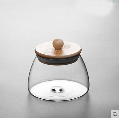 Chinese Glass Tea Jars with Airtight Wooden Lids